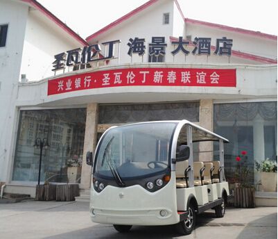 朗旭观光车远销青岛“圣瓦伦丁”海景大酒店